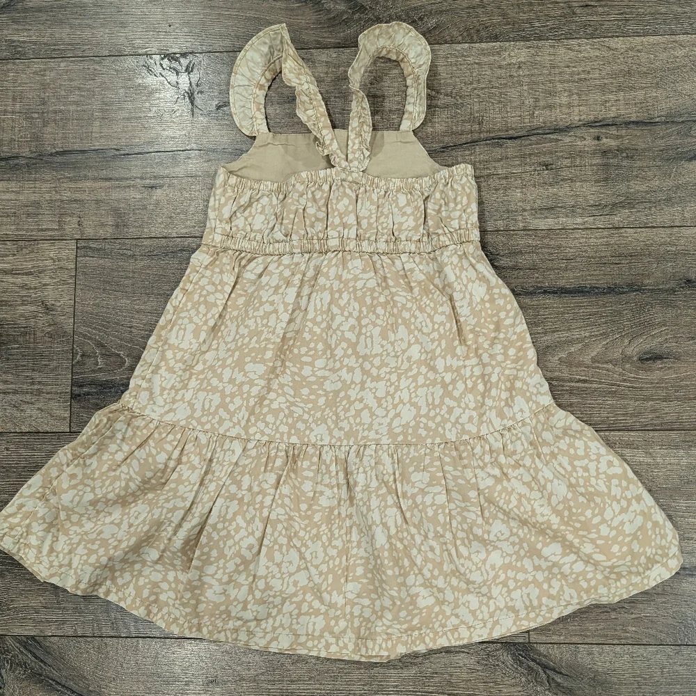 Gap 5T Ruffle Tiered Dress Neutral Cream Tan Sundress Girls